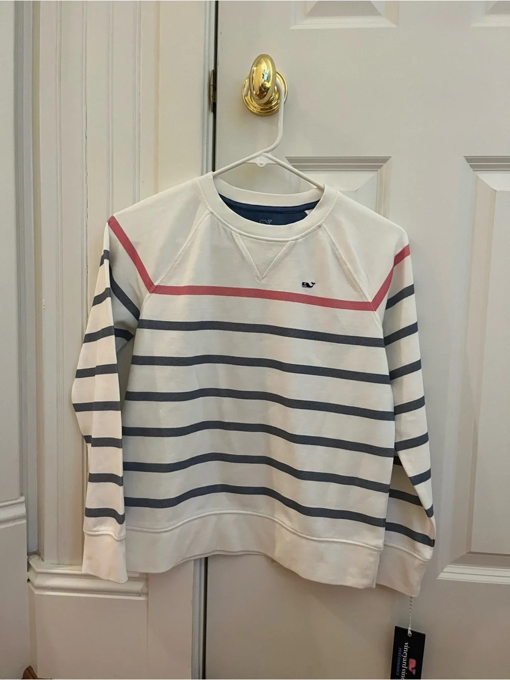 Vineyard Vines - Boy’s Saltwater Crewneck - RW&B - Size M (12-14)
